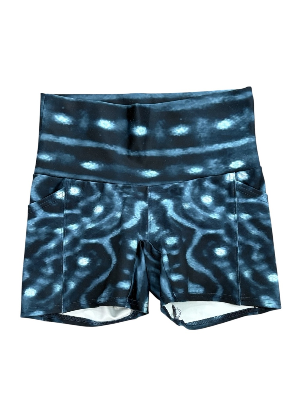 Waterlust Whale Shark Warrior 4" Shorts Blue Swim UPF 50 Size Small